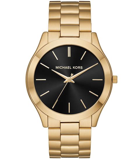 michael kors slim runway gold tone leather watch|Michael Kors Watch mk8507.